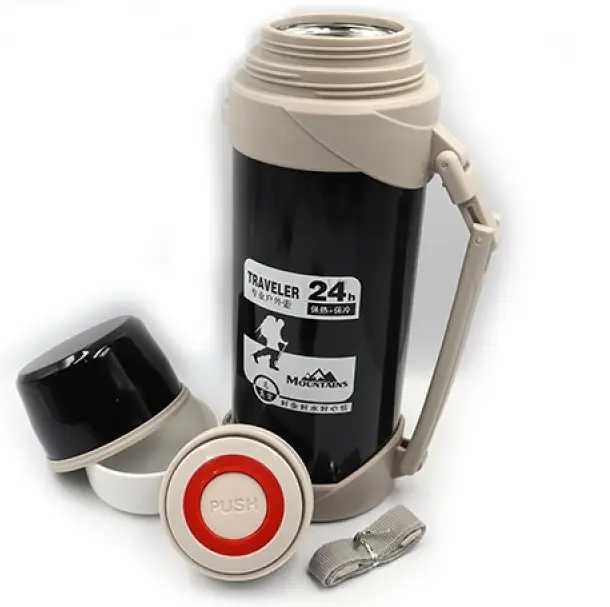 Термос 2100 мл металлический вакуумный нержавеющая сталь для кофе чай