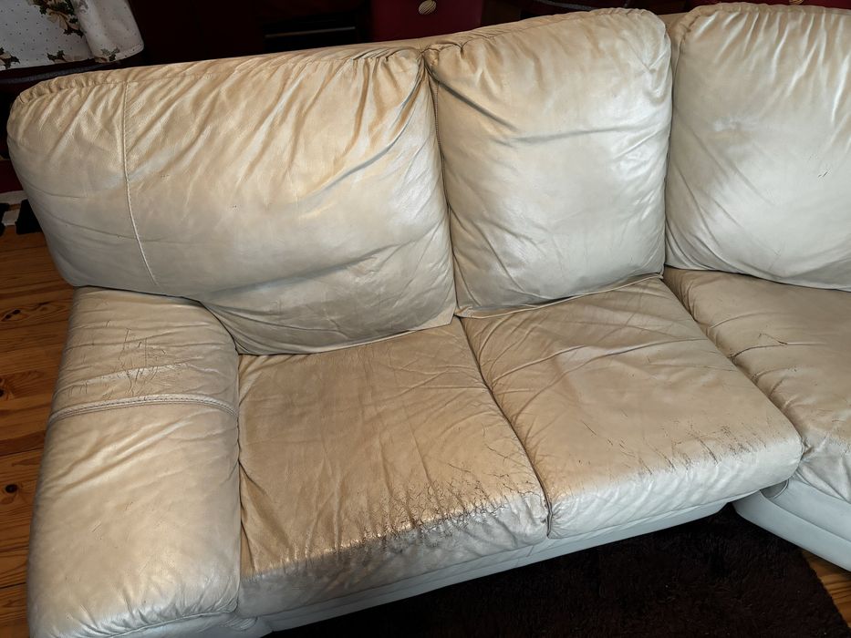 Sofá de canto, 6 lugares em pele!