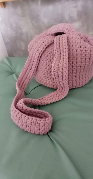 handmade torebka ze sznurka bawełnianego brudny róż