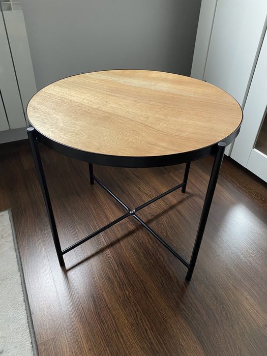 Stolik drewniny okrągly loft