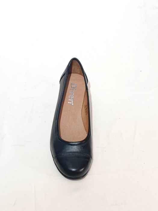 Sapato Senhora Pele Preto e Preto/Chumbo - Vários tamanhos - Novos