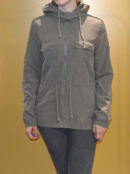 Kurtka parka z kapturem zielona oliwkowa XXS 32 S 36 XS 34 wiatrówka