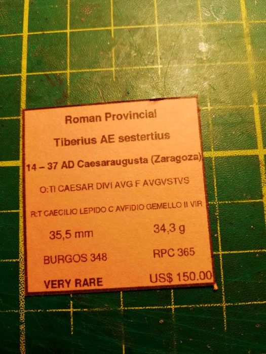 Imperio Romano Sestercio de Tiberio