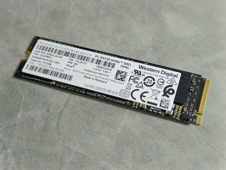 SSD диск Western Digital 512GB M2 NVMe 2280 PCIe 3.0 SN720