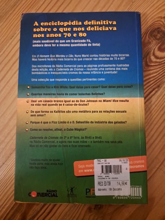 Livro Caderneta de Cromos se Nuno Markl