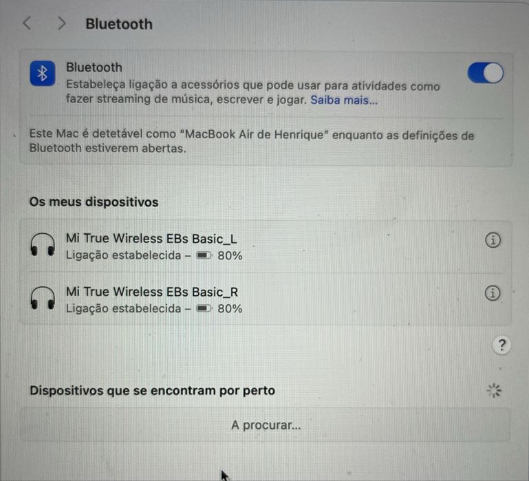 Xiaomi Earbuds Auriculares Mi True Wireless