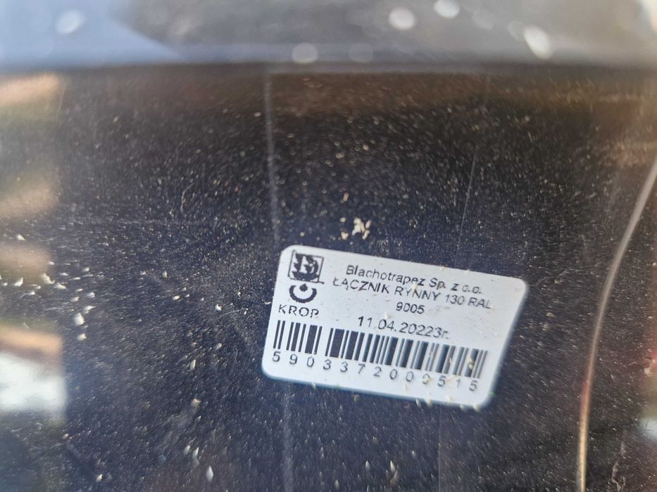 Krop łącznik rynny 130 ral 9005 czarny blachotrapez