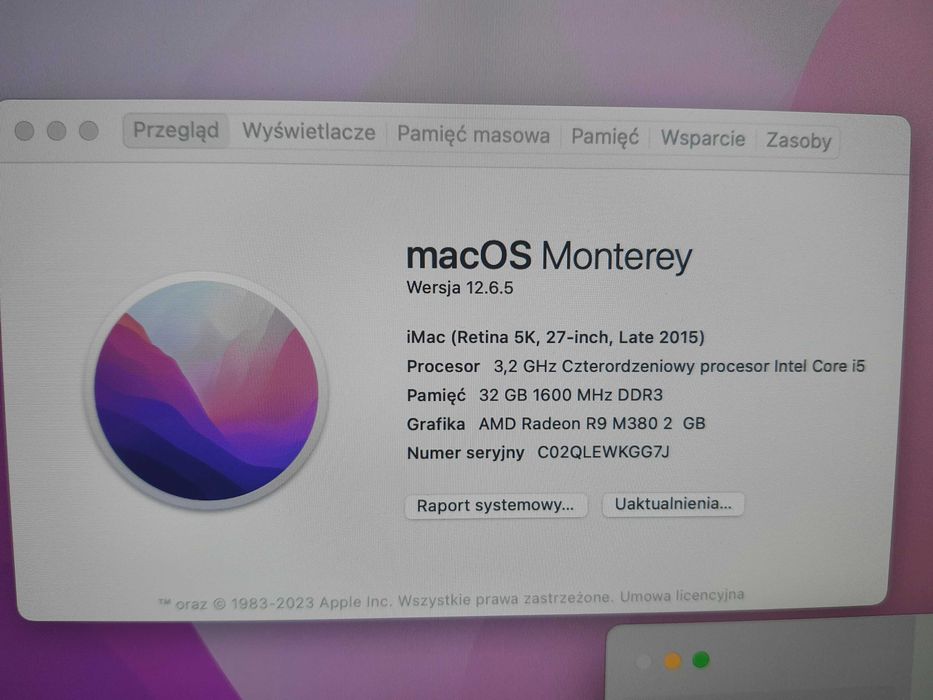 Apple iMac Retina 5K 27 i5 32GB RAM 1TB Radeon R9 M380 2GB + akcesoria