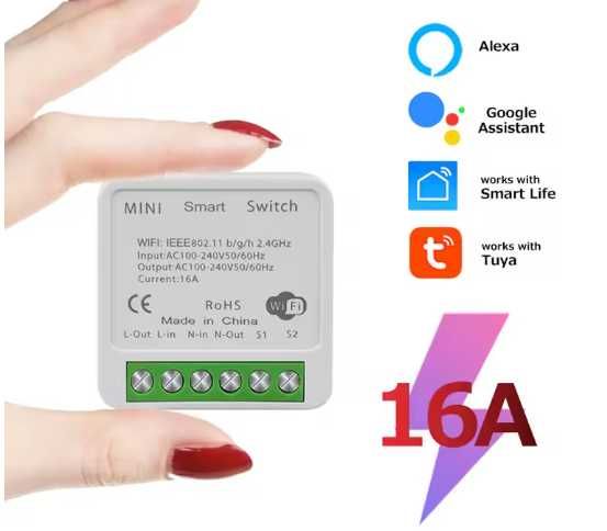 Реле Wi-Fi и Zigbee 16А .