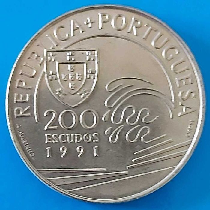 200$00 de 1991 da  III Série dos Descobrimentos   América - Colombo