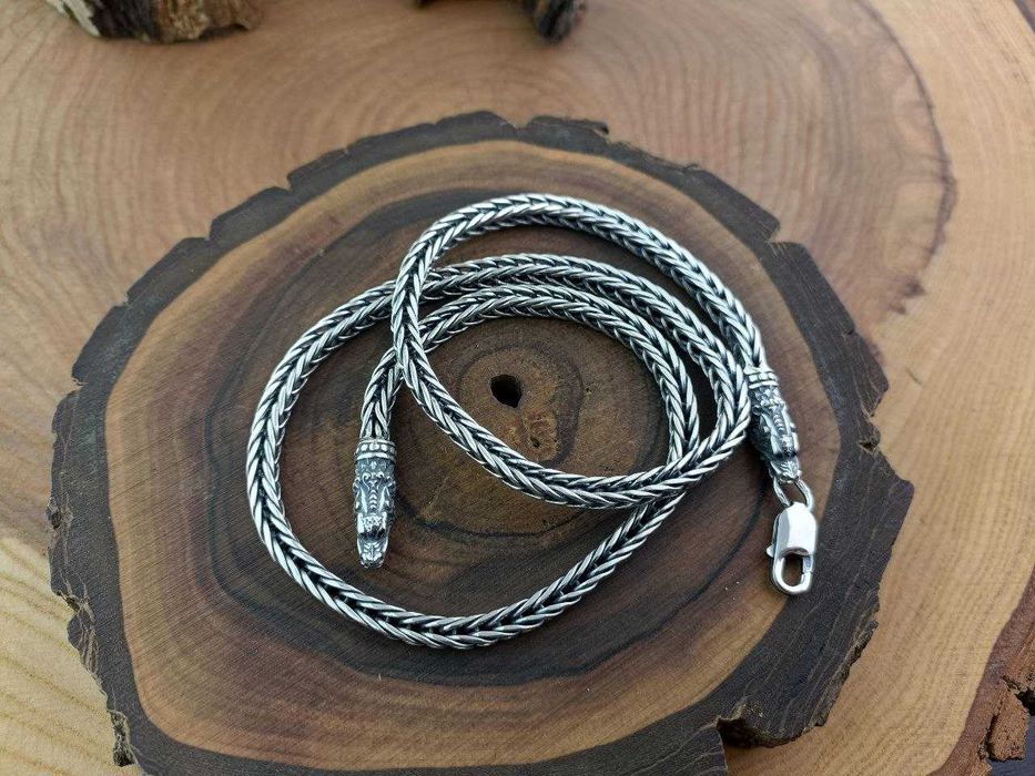 Срібний чоловічий ланцюг Колос Серебряная цепочка жгут 925 проба