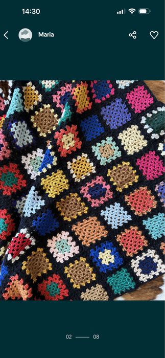 Crochet manta feita à mao em lã