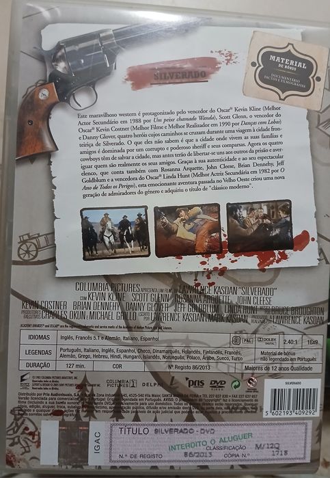 DVD Silverado com Kevin Costner