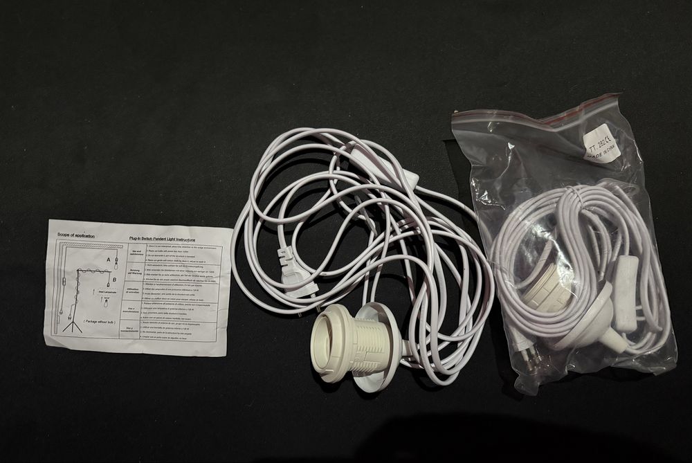 Casquilho para Lâmpada com Fio e Interruptor