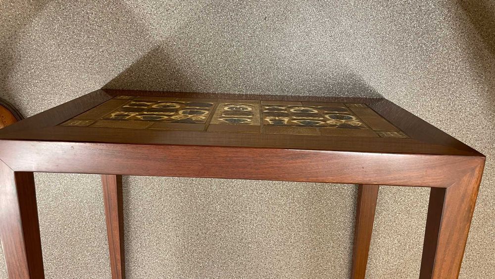 Mesa s apoio Severin Hansen para Haslev Dinamarquesa Pau Santo Azulejo