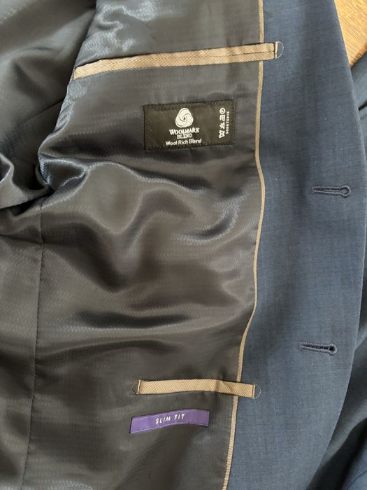 Nowy modny granatowy garnitur next tailoring