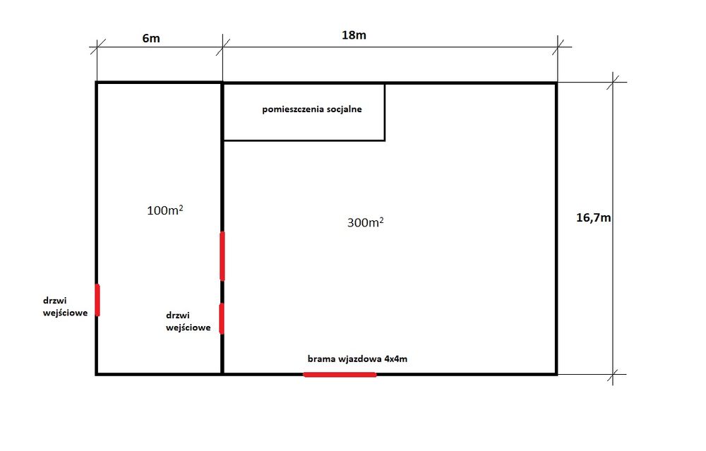 Hala magazynowa 300m