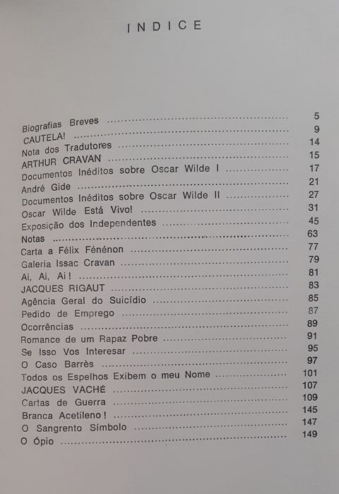 3 Histórias/ Cravan/ Rigaut /Vache