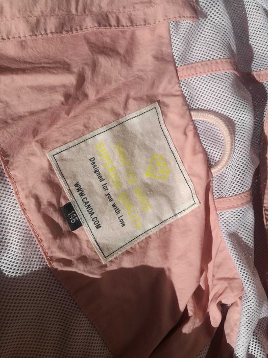 Kurtka dziewczęce Canda C&A 146 różowa z kapturem wiatrówka różowa wiosna lato parka lekka wygodna i ładna okazja