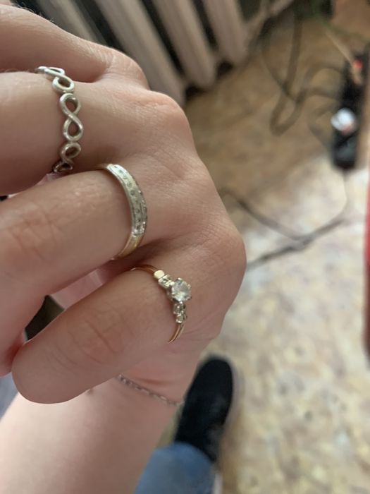 Золотое кольцо 585 проба цирконий фианит подарок на новый год