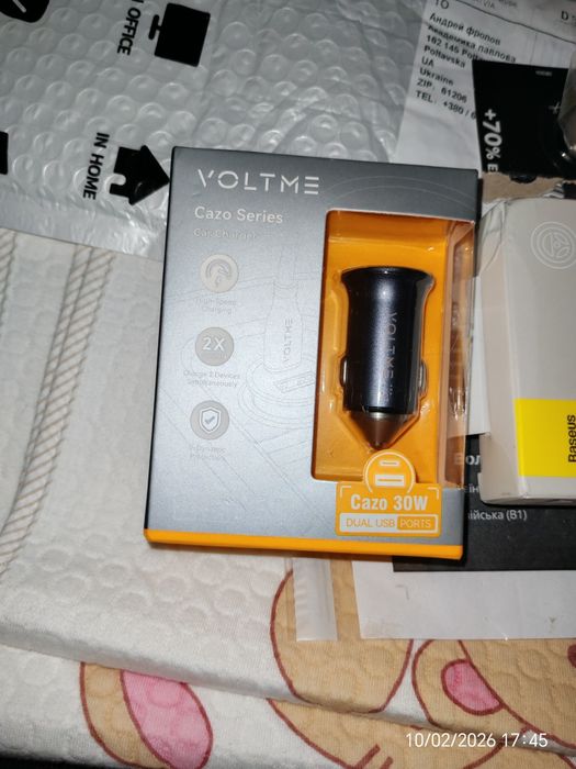 Продам зарядное в авто Voltme 30w