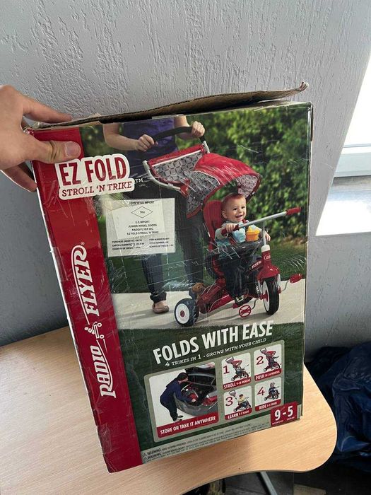 Детский складной велосипед-коляска Radio Flyer EZ Fold Stroll 'N Trike (трансформер 4-в-1)