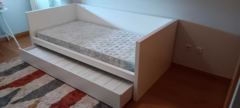 Cama dupla maciça branca64284101352065120