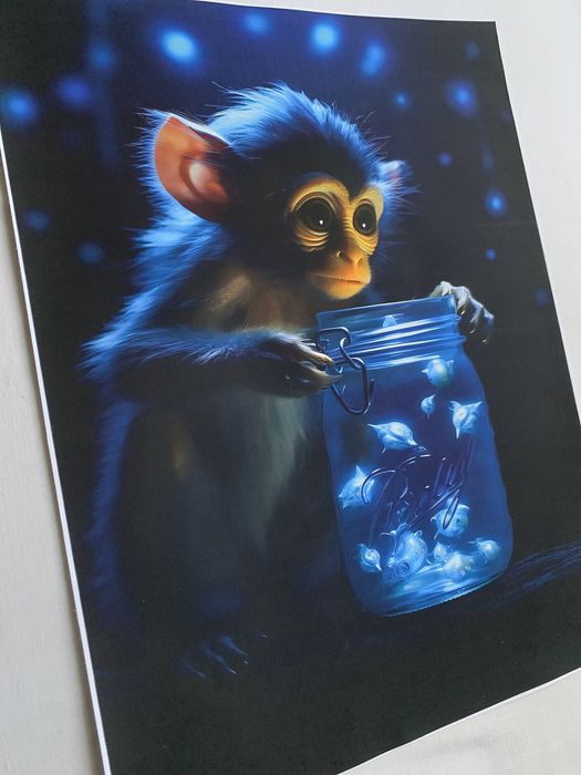 Gobelin na płótnie/Obrazek/Cute Magic Animal/Małpka/Monkey