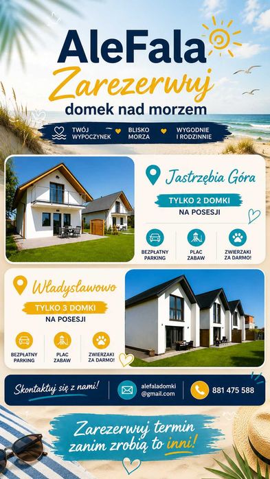 Domki AleFala nad morzem Władysławowo - tylko 3 na posesji