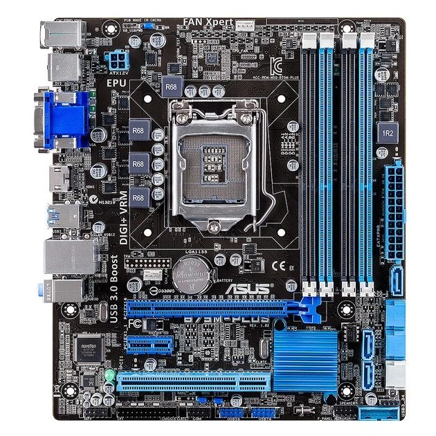 Материнська плата Asus B75M-PLUS, s1155, 4xddr3,USB3.0, VGA/DVI/HDMI