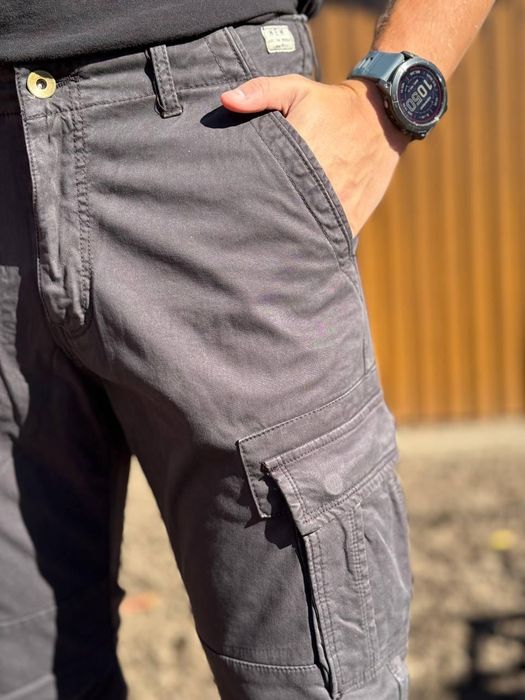 Штани чоловічі карго утеплені Loshan сірі чорні олива