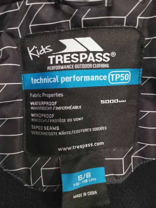 Trespass куртка лижна демісезонна дитяча 5/6 лижна
