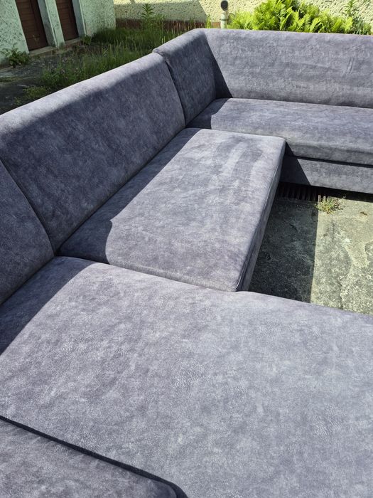 Kanapa sofa duża szara  z funkcją spania narożnik