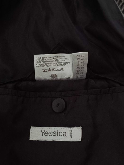 Szary płaszcz trencz dwurzędówka z paskiem wełniany Yessica 40 L