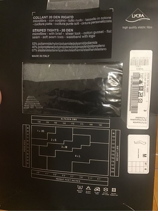 Колготи колготки полоска чорні сірі emporio armani
