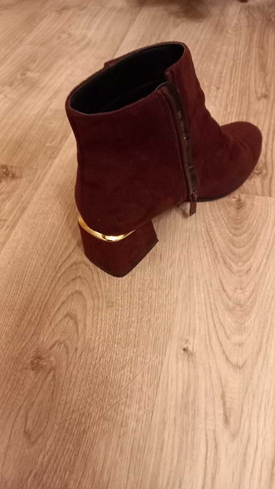 Botki bordowe burgundowe 39