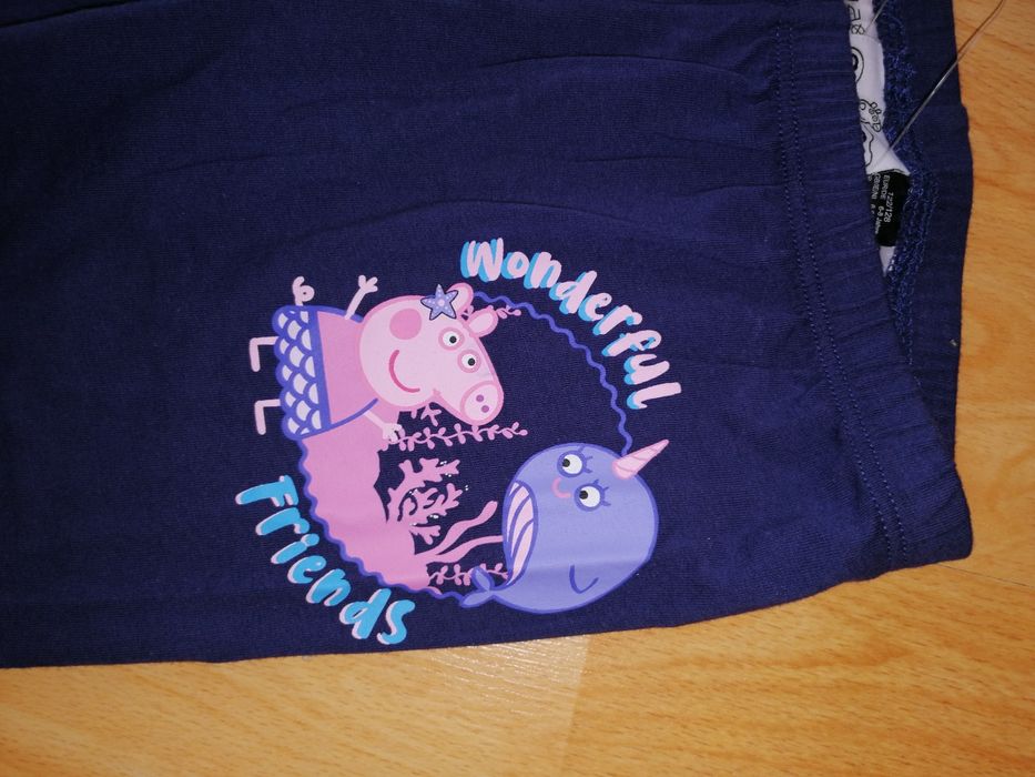 Nowe bawełniane getry spodnie legginsy Świnka PEPPA na 122-128cm -