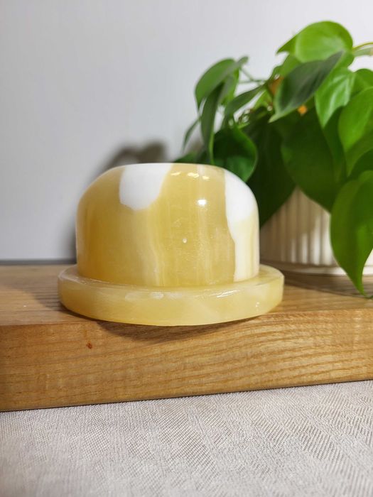 Alabaster lampka unikat świecznik alabastrowy lampion zima orientalny