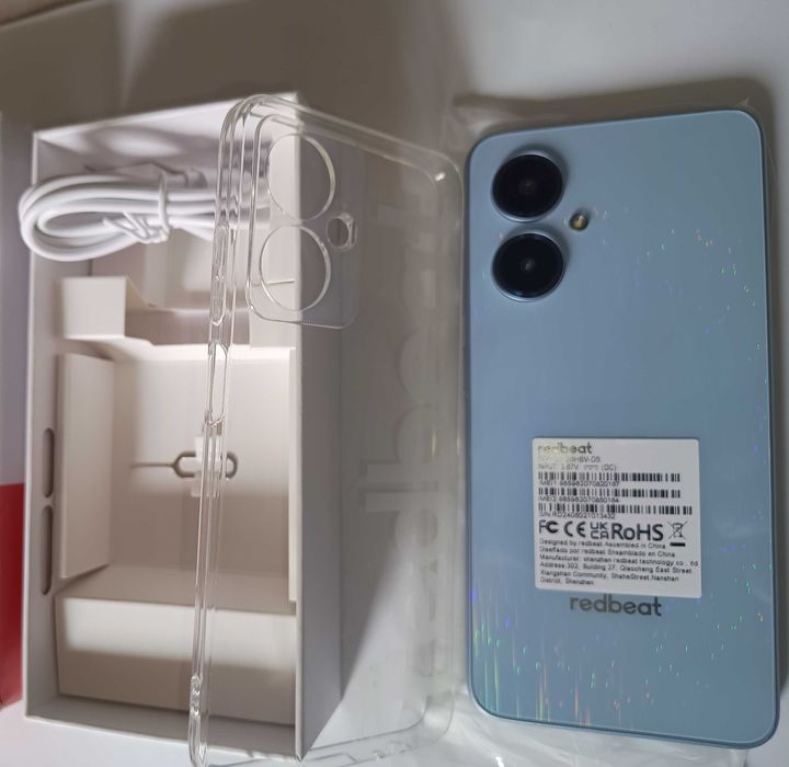 Smartphone D5, Android 14 TLM 128GB ent.2 Cartão SIM cabo USB-C e capa