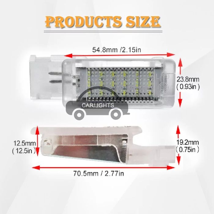 Lâmpadas LED Vermelhas para Audi, Skoda, Volkswagen, Seat