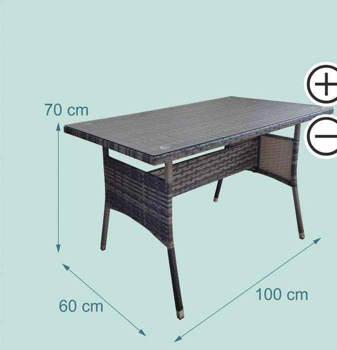 Mesa de jardim com vidro + 4 cadeiras