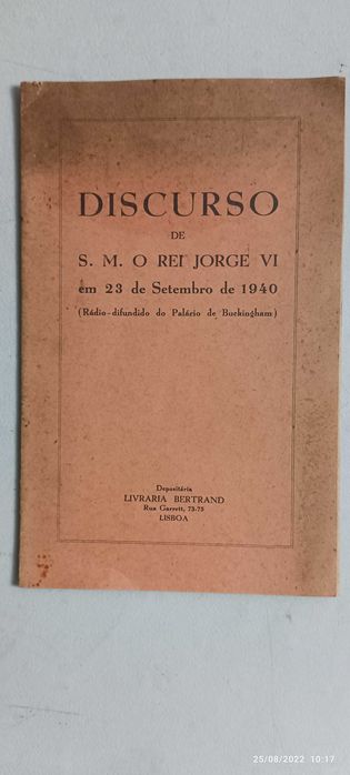 Livro Pa-3 -  Discurso de S.M. O rei Jorge VI