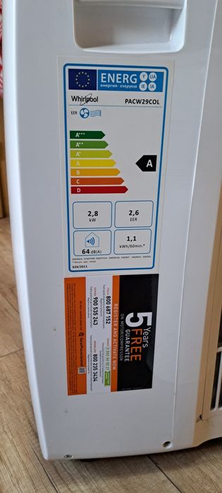 Klimatyzator przenośny Whirlpool PACW29COL – 2,8 kW, sprawny