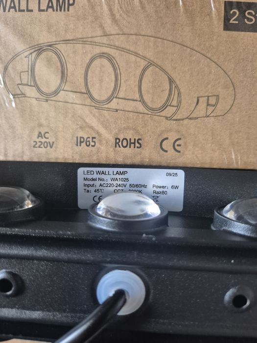 Czarna lampa led 2szt opakowanie