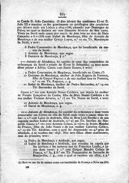 Genealogia: Famílias e varões ilustres de Cernache do Bonjardim