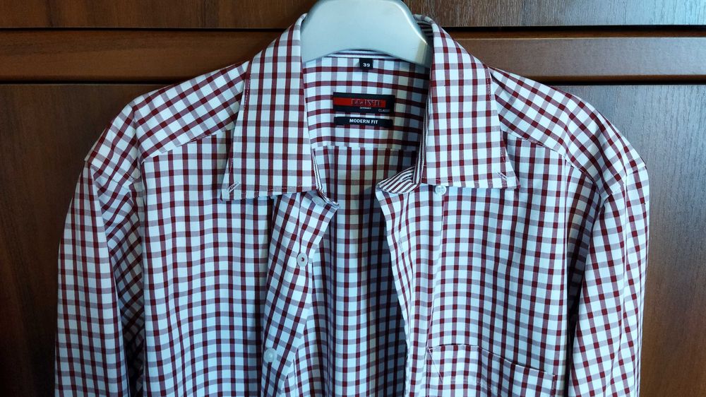 Мужская рубашка LLOYD   classic (Modern Fit) p.39  в красную клетку