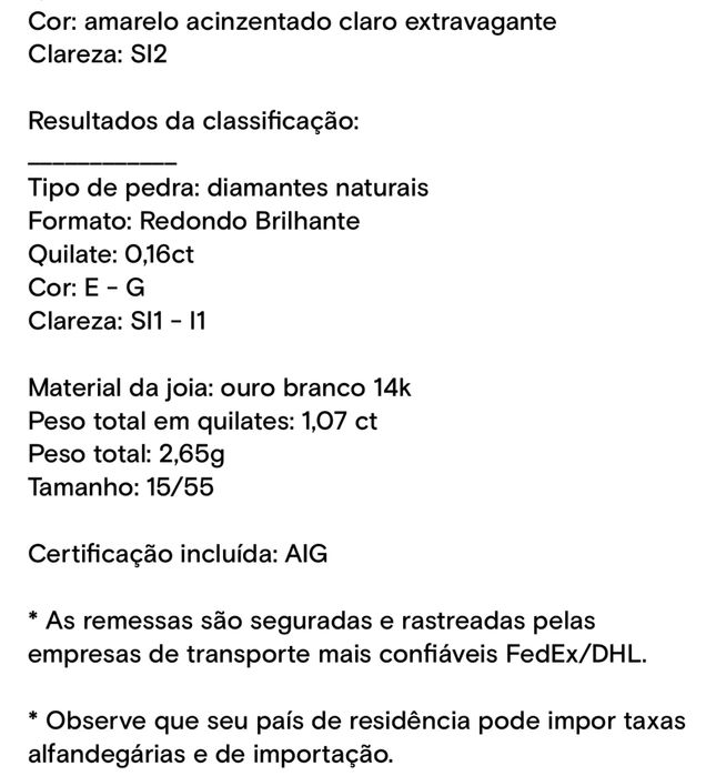 Anel ouro com diamantes