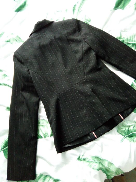 Marynarka vintage retro czarna paski klasyczna elegancka casual style