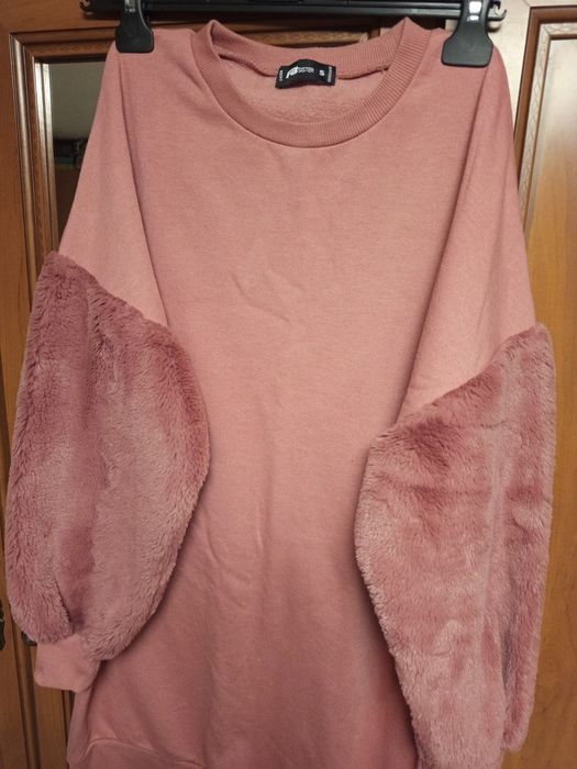 Bluza dresowa  S długa pudrowy róż 158 do  164
