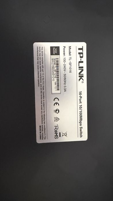 Switch TP-LINK TL-SF1016 RACK sprawny
